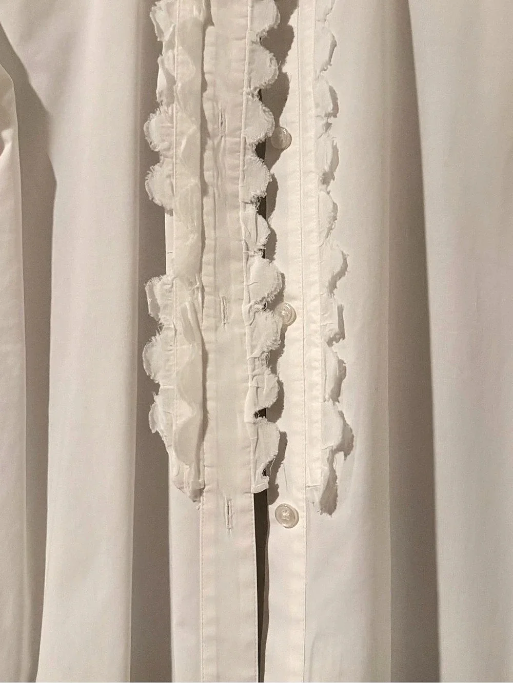 Tory Burch Scalloped Cotton Shirt Dress White Small Like New